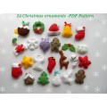 24 advent ornaments  PDF pattern Easy felt Christmas ornament pattern