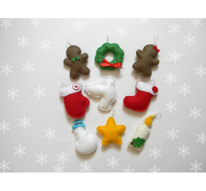 24 advent ornaments  PDF pattern Easy felt Christmas ornament pattern