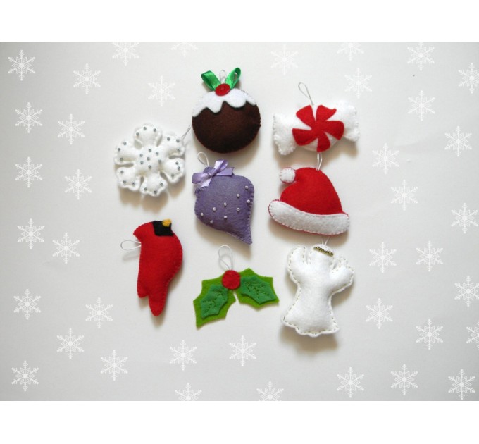 Felt Christmas Ornament Patterns, 24 Advent Ornament Pattern, DIY Christmas