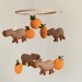 Capybara and Clementine Baby Crib Mobile gender neutral nursery mobile