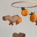 Capybara and Clementine Baby Crib Mobile gender neutral nursery mobile