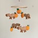 Capybara and Clementine Baby Crib Mobile gender neutral nursery mobile