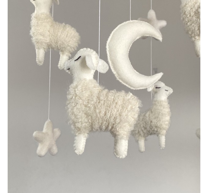 Lamb baby  crib mobile Sheep nursery mobile Neutral nursery decor Baby shower gift