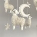 Lamb baby  crib mobile Sheep nursery mobile Neutral nursery decor Baby shower gift