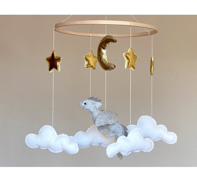 Dragon Baby Mobile Gender neutral baby mobile Fantasy nursery decor