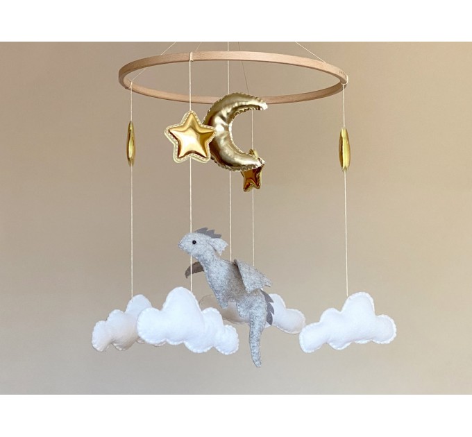 Dragon Baby Mobile Gender neutral baby mobile Fantasy nursery decor