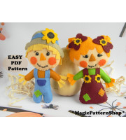 Scarecrow doll Sewing pattern Mr Mrs Scarecrow PDF Pattern