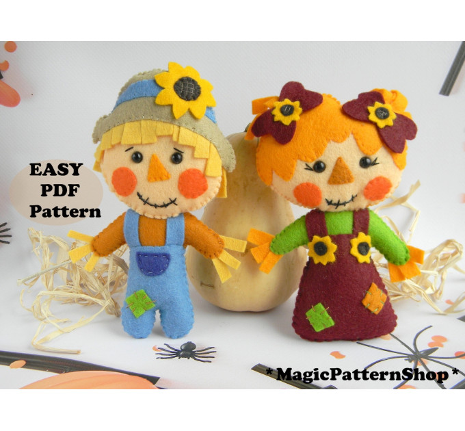 Sewing pattern Mr Mrs Scarecrow PDF tutorial