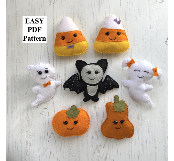Set PDF pattern Felt Halloween ornaments