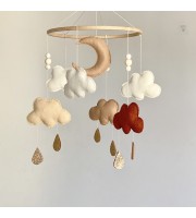 Terracotta Cloud baby  crib mobile 