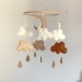 Terracotta baby mobile gender neutral nursery decor Moon cloud hanging mobile nursery minimalist boy girl baby shower gift