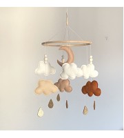 Terracotta Cloud baby  crib mobile 