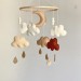 Terracotta baby mobile gender neutral nursery decor Moon cloud hanging mobile nursery minimalist boy girl baby shower gift