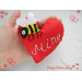 Bee Mine Felt Heart Ornament PDF Pattern