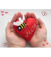 Bee Mine Felt Heart Ornament PDF Pattern