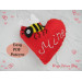 Bee Mine Felt Heart Ornament PDF Pattern
