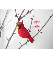  Cardinal felt  ornament PDF Pattern