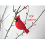  Cardinal felt  ornament PDF Pattern