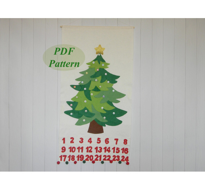 This listing is for the PDF pattern and tutorial of ChristmasTree Advent Calendar.
