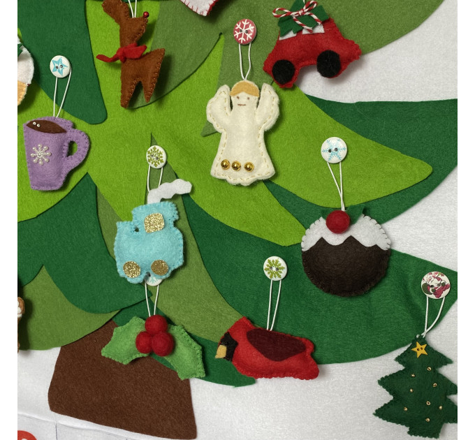 Christmas Tree Advent Calendar with 24 Ornament