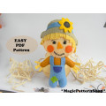 Cute Scarecrow plush doll pattern PDF