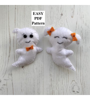 Easy PDF pattern Felt Ghost ornament
