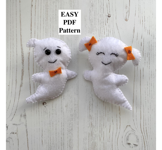 Easy PDF pattern Felt Ghost ornament