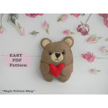 Felt Bear Ornament PDF Pattern. DIY Valentine Decor