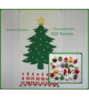 Felt Christmas Tree Advent Calendar PDF Pattern + ornaments