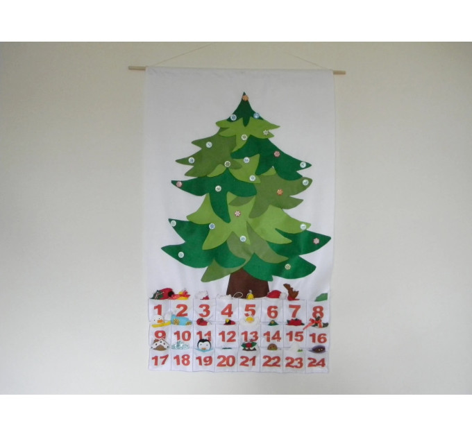Felt Christmas Tree Advent Calendar PDF Pattern + ornaments
