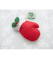 Felt Mitten Christmas Ornament  PDF Pattern:
