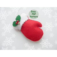Felt Mitten Christmas Ornament  PDF Pattern: