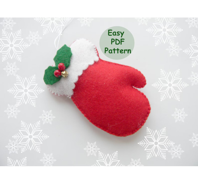 Felt Mitten Christmas Ornament Pattern: Easy Sewing (PDF Pattern)