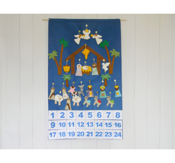 Nativity Advent Calendar + 24 christmas Ornaments 