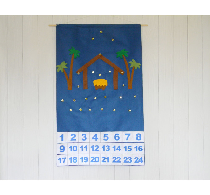 Nativity Advent Calendar + 24 christmas Ornaments 