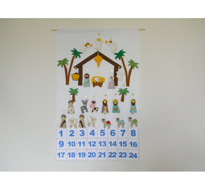 Nativity Advent Calendar + 24 christmas Ornaments 