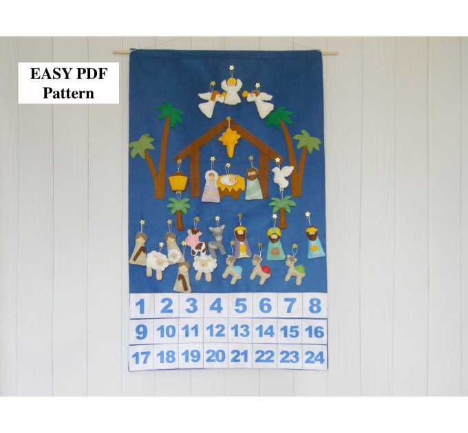PDF Nativity Advent Calendar + 24 christmas Ornaments