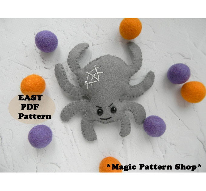 Spider felt ornament pattern