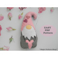 Valentine Gnome Felt Pattern: Heart Ornament Sewing (PDF Pattern)