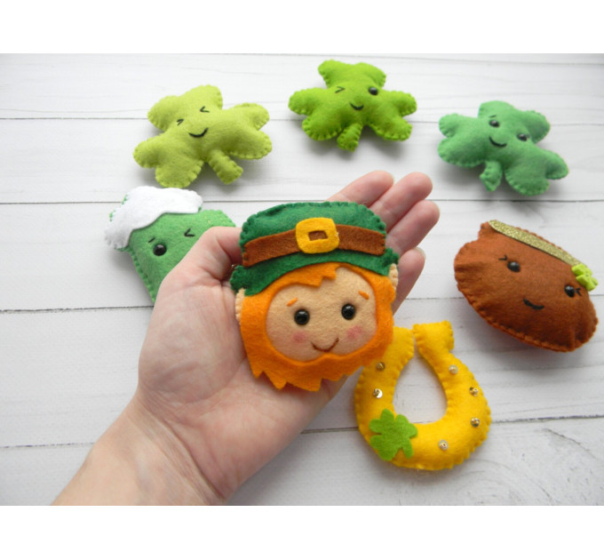 Felt St. Patrick's Day Ornament Pattern Set: Shamrock, Leprechaun (PDF Pattern)