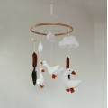 Minimalist Felt Goose Baby Mobile – Neutral Nursery Bird Decor