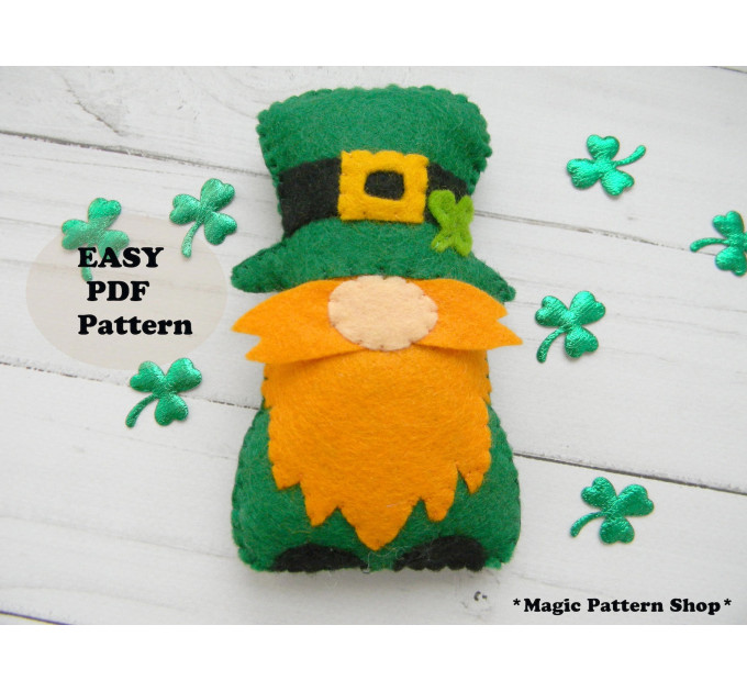 Leprechaun Ornament Sewing Pattern: Easy St. Patrick's Day Gnome (PDF Pattern)