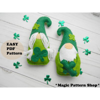 St Patrick's Day Gnome Felt Ornament Sewing Pattern (PDF Pattern)