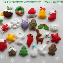 24 advent ornaments  PDF pattern