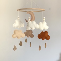 Terracotta Cloud baby  crib mobile 