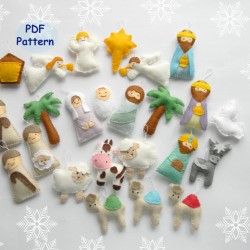 PDF pattern Nativity ornament set
